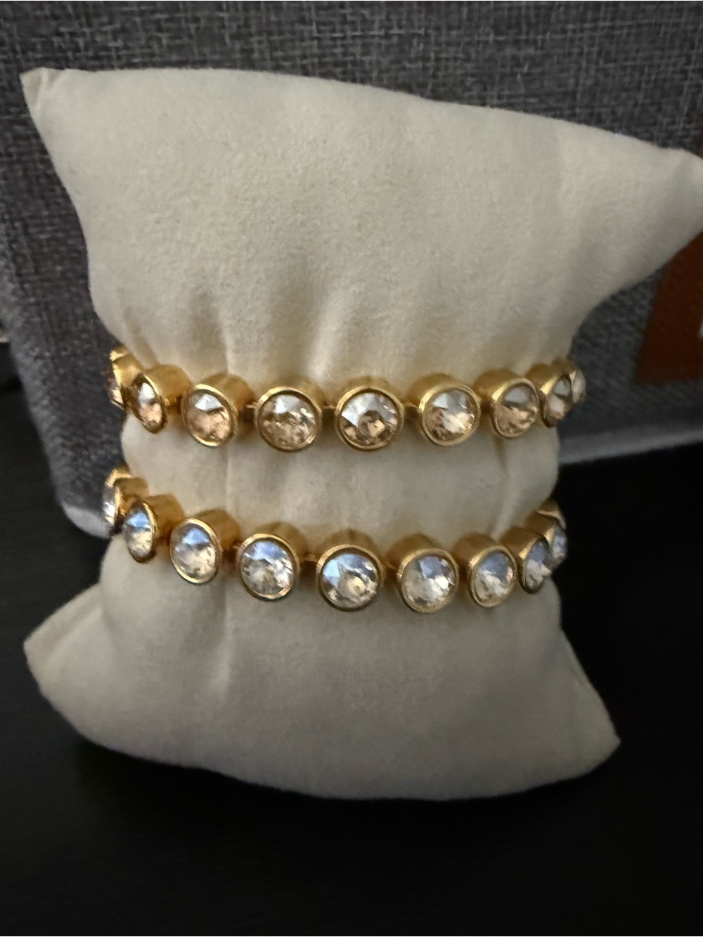 Touchstone Crystal Swarovski Golden Ice Bracelets Set of 2